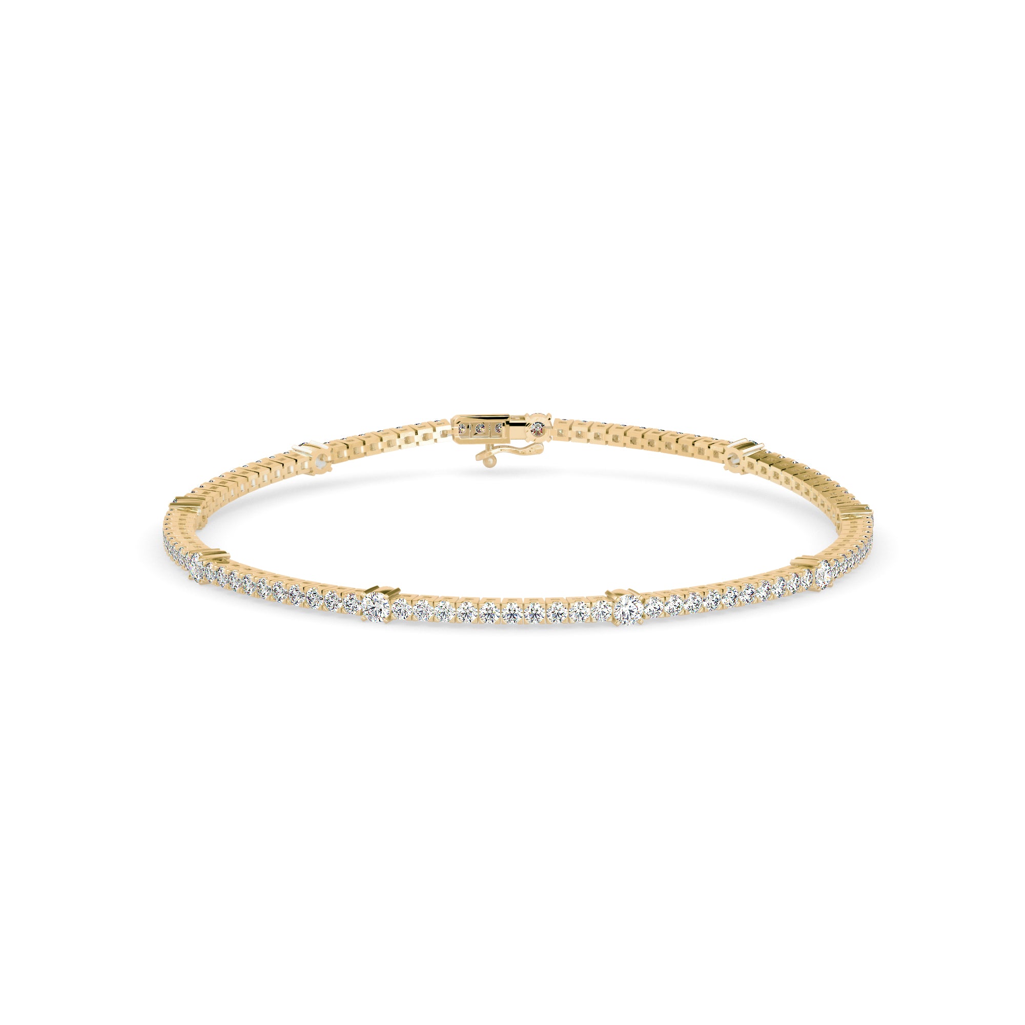 Pulsera de diamantes creados en laboratorio modelo Bar Tennis en oro de 18K (2.35 quilates)